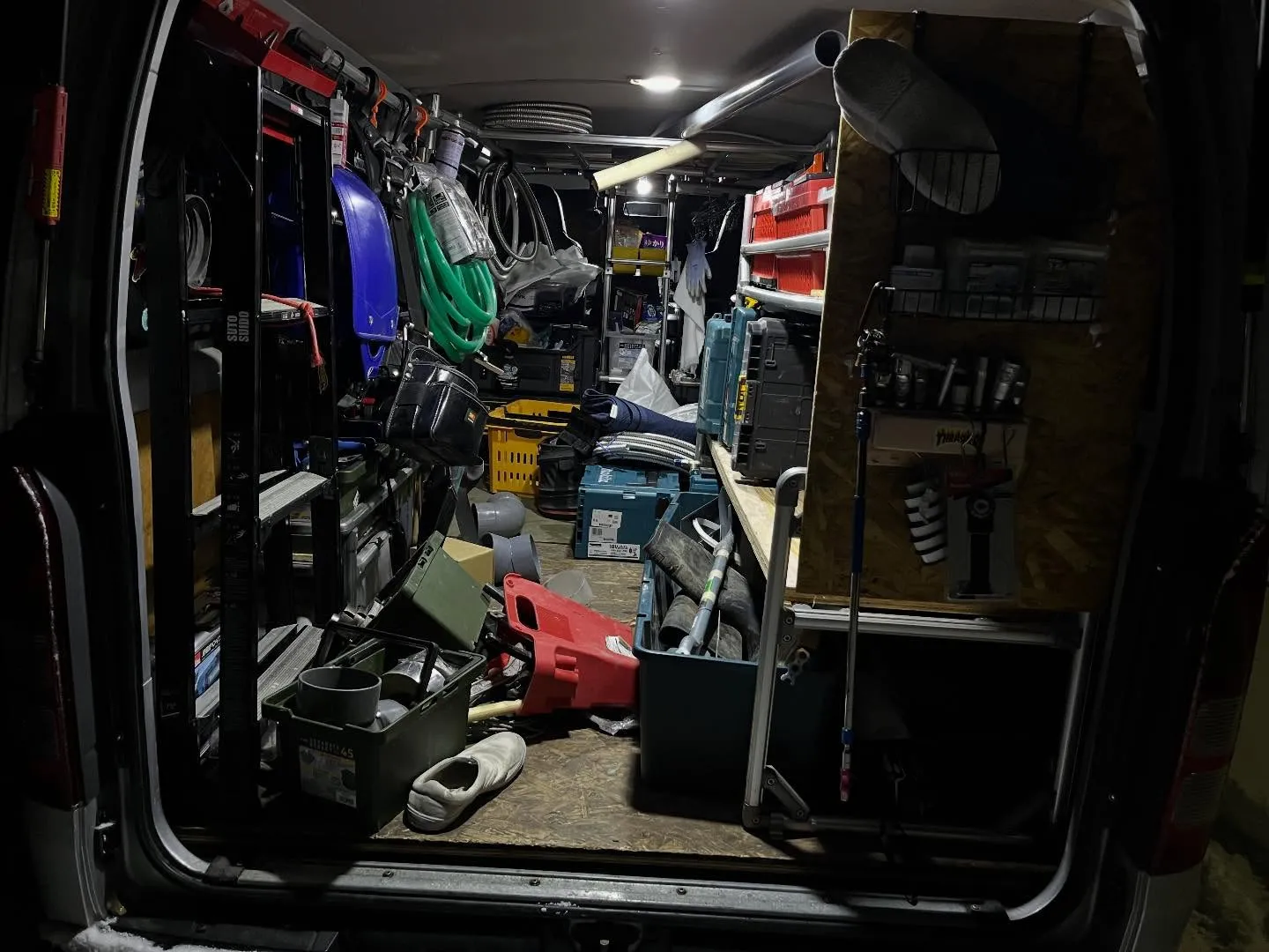 青森市から自宅に到着した後の車内の様子